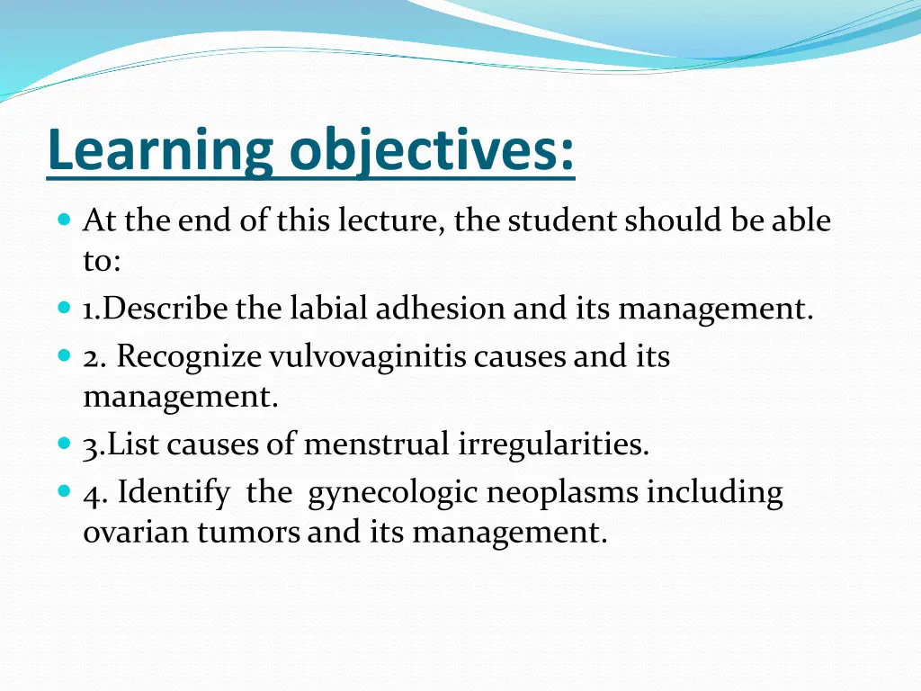 learning objectives