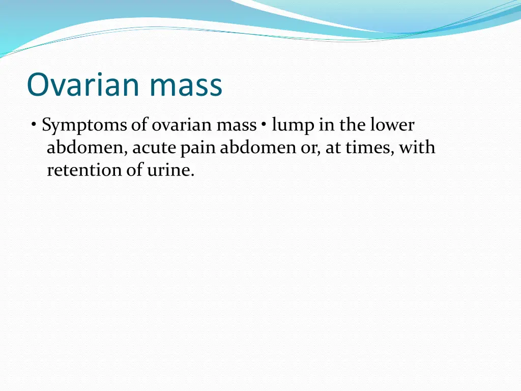 ovarian mass