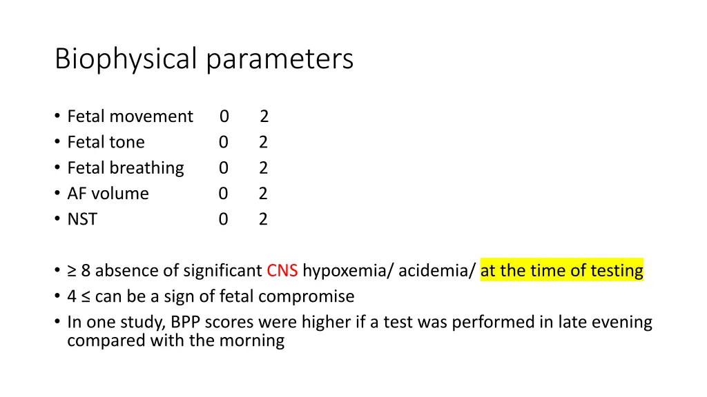 biophysical parameters