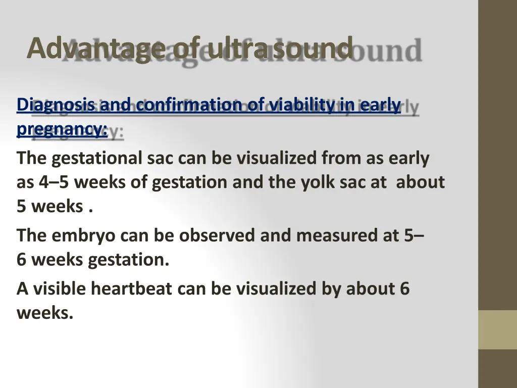 advantage of ultra sound