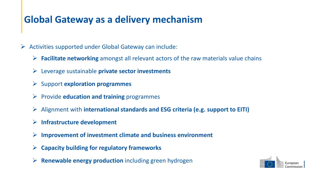 global gateway as a delivery mechanism