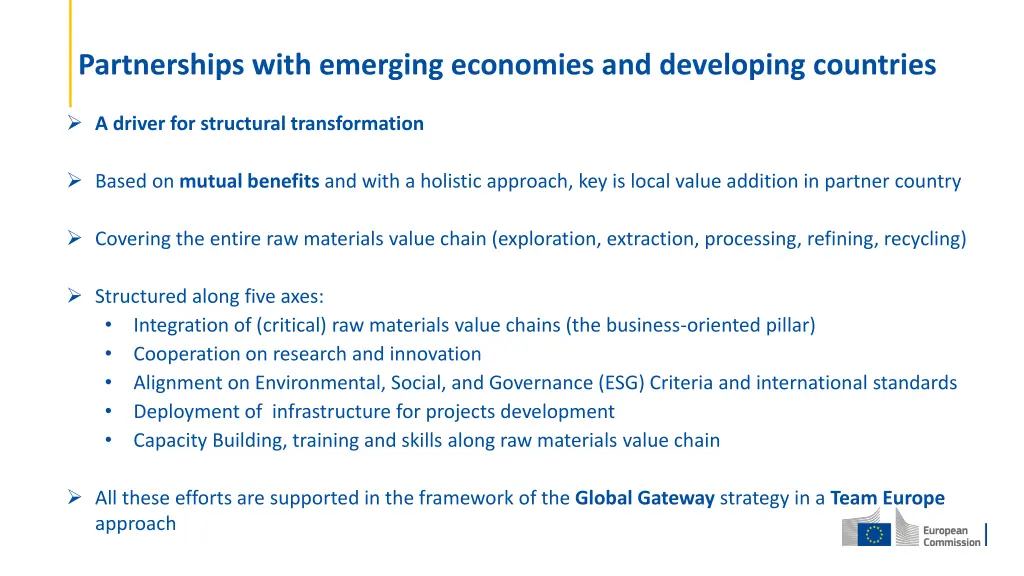 partnerships with emerging economies