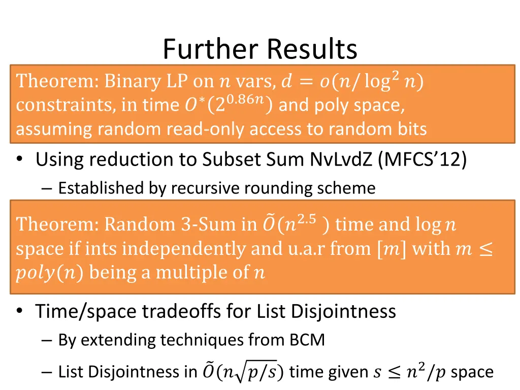 further results