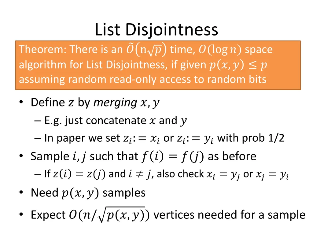 list disjointness 1