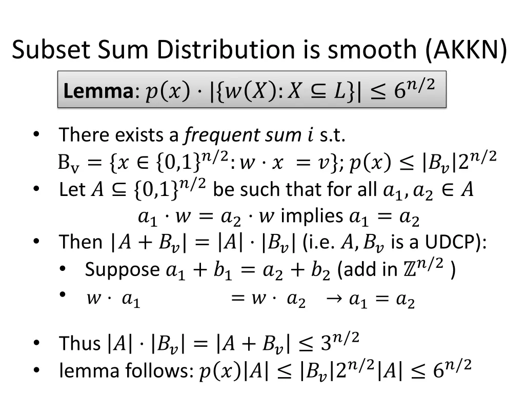 subset sum distribution is smooth akkn lemma 6 2 1