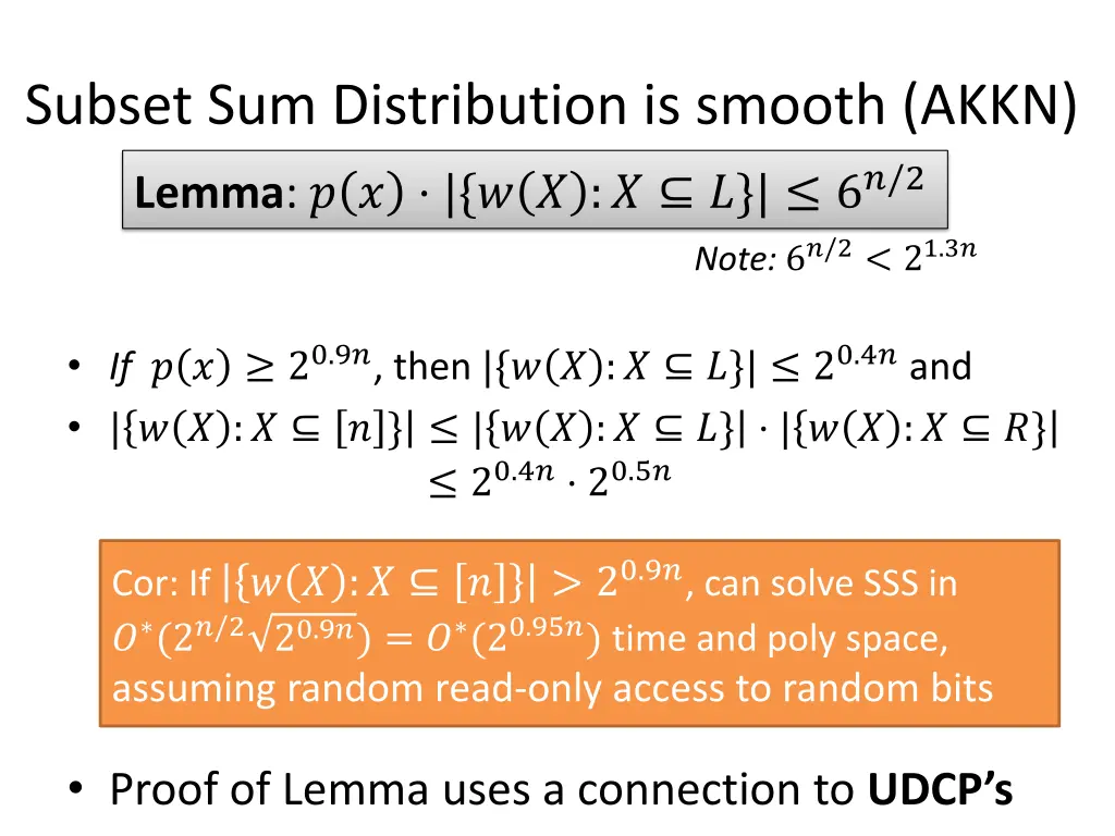 subset sum distribution is smooth akkn