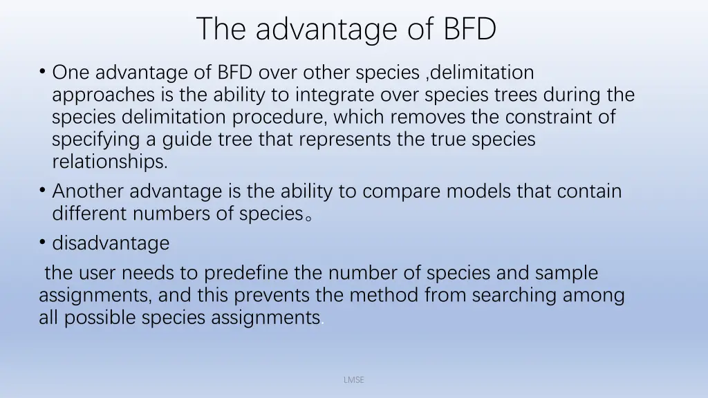 the advantage of bfd
