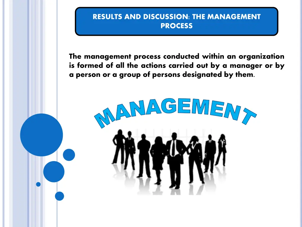 results and discussion the management process