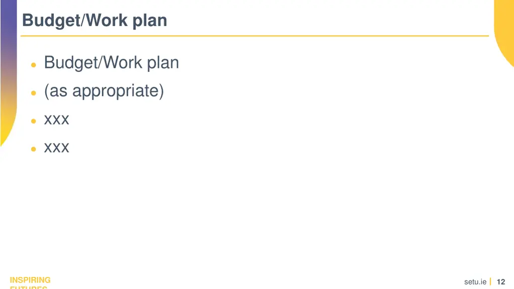 budget work plan