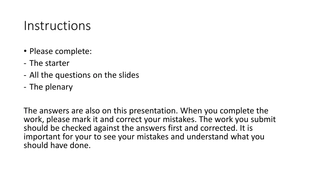 instructions