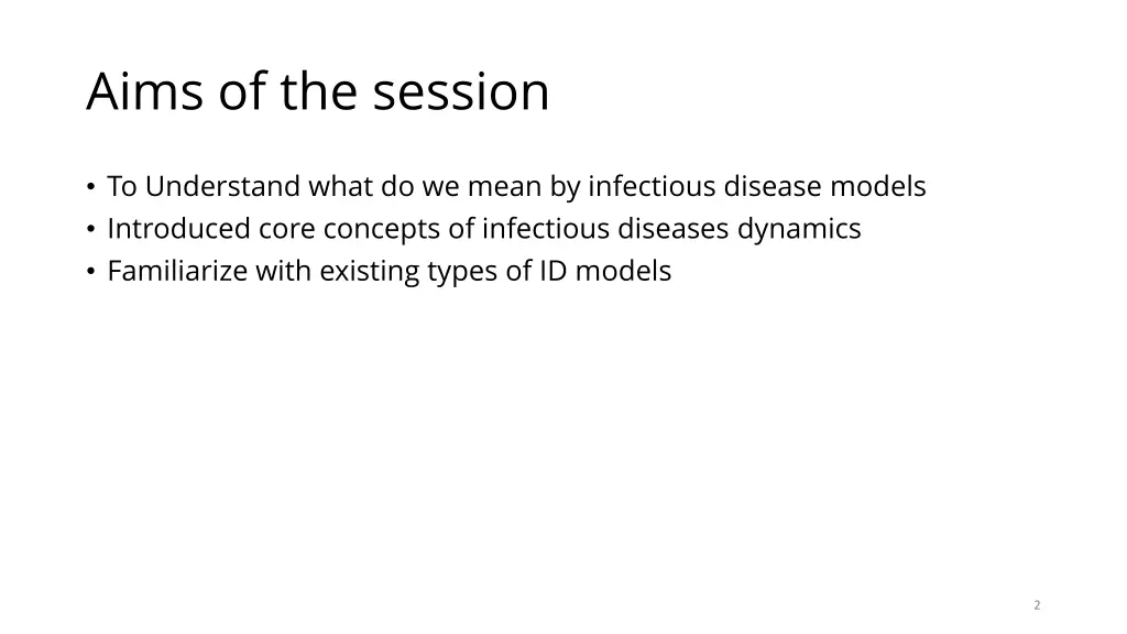 aims of the session