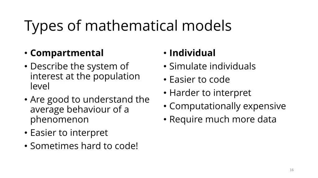 types of mathematical models 1