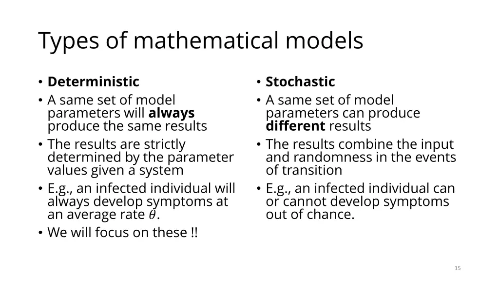 types of mathematical models