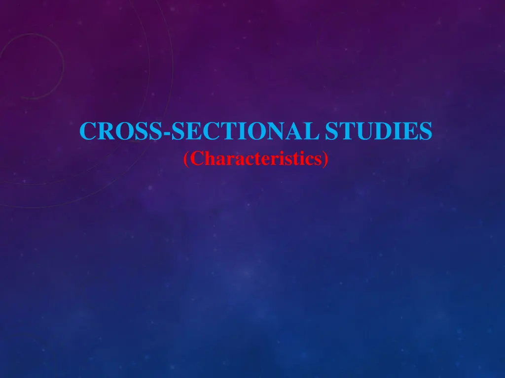 cross sectional studies characteristics