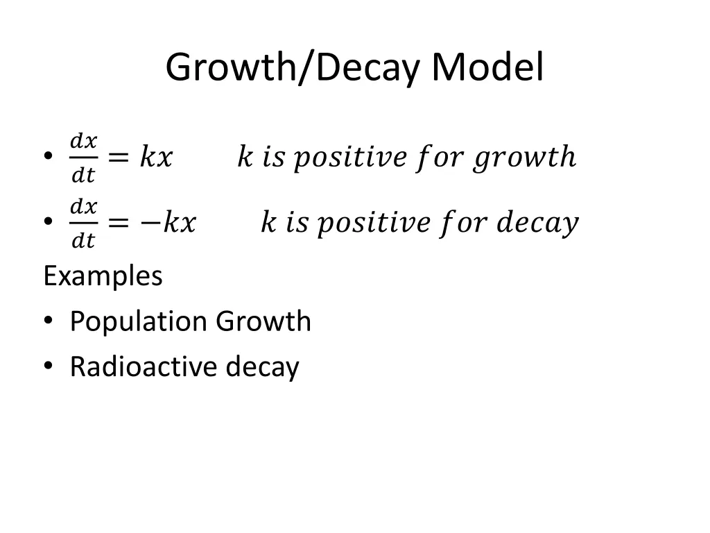 growth decay model