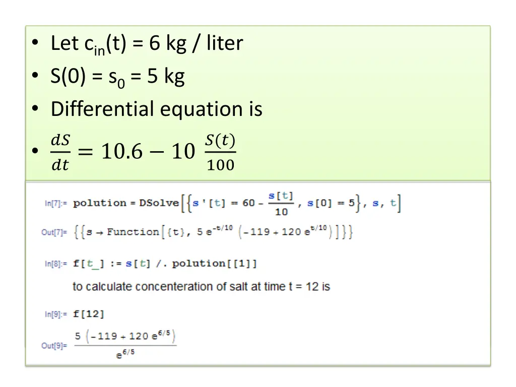 let c in t 6 kg liter s 0 s 0 5 kg differential