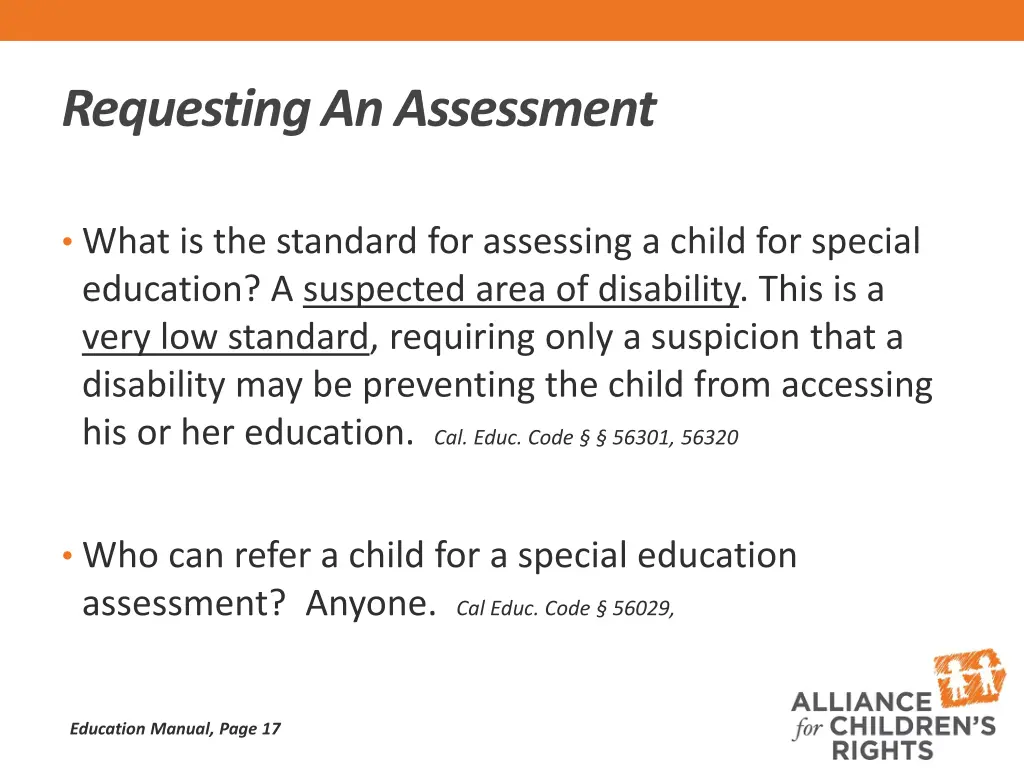 requesting an assessment