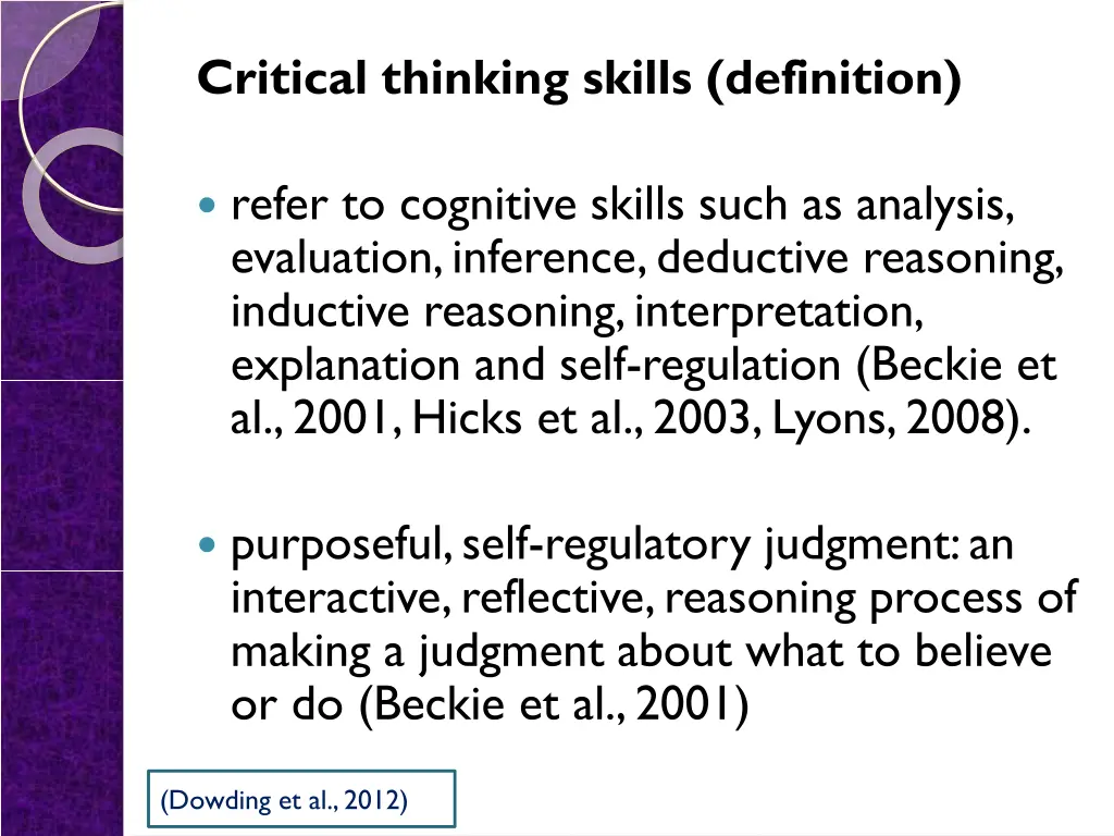 critical thinking skills definition