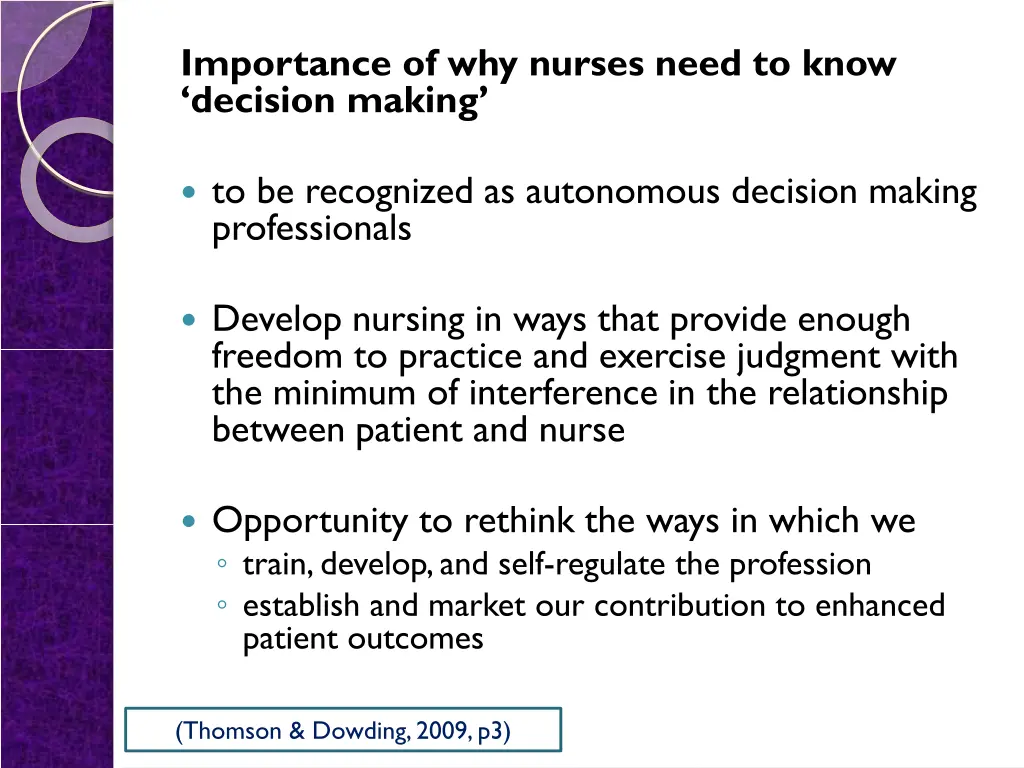 importance of why nurses need to know decision