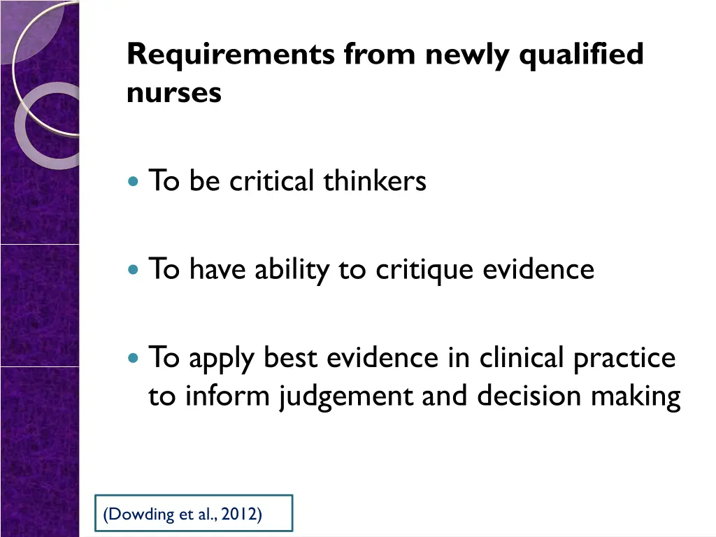 requirements from newly qualified nurses