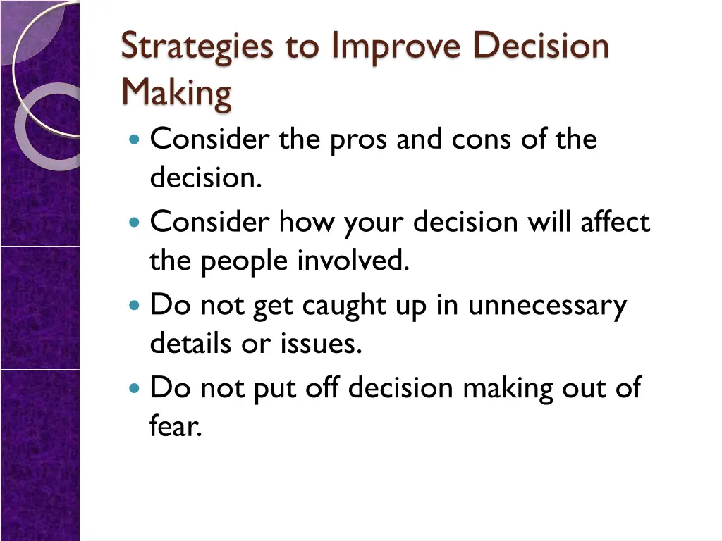 strategies to improve decision making consider