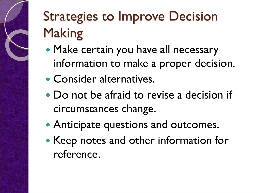 strategies to improve decision making make