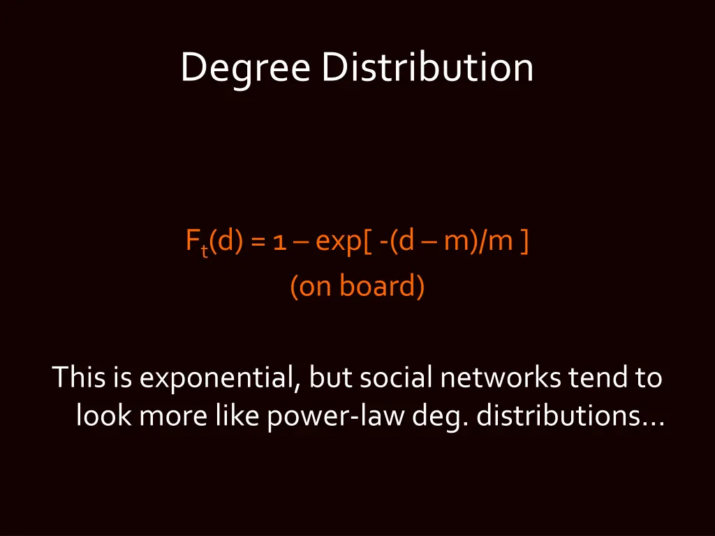 degree distribution