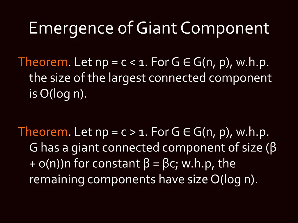 emergence of giant component