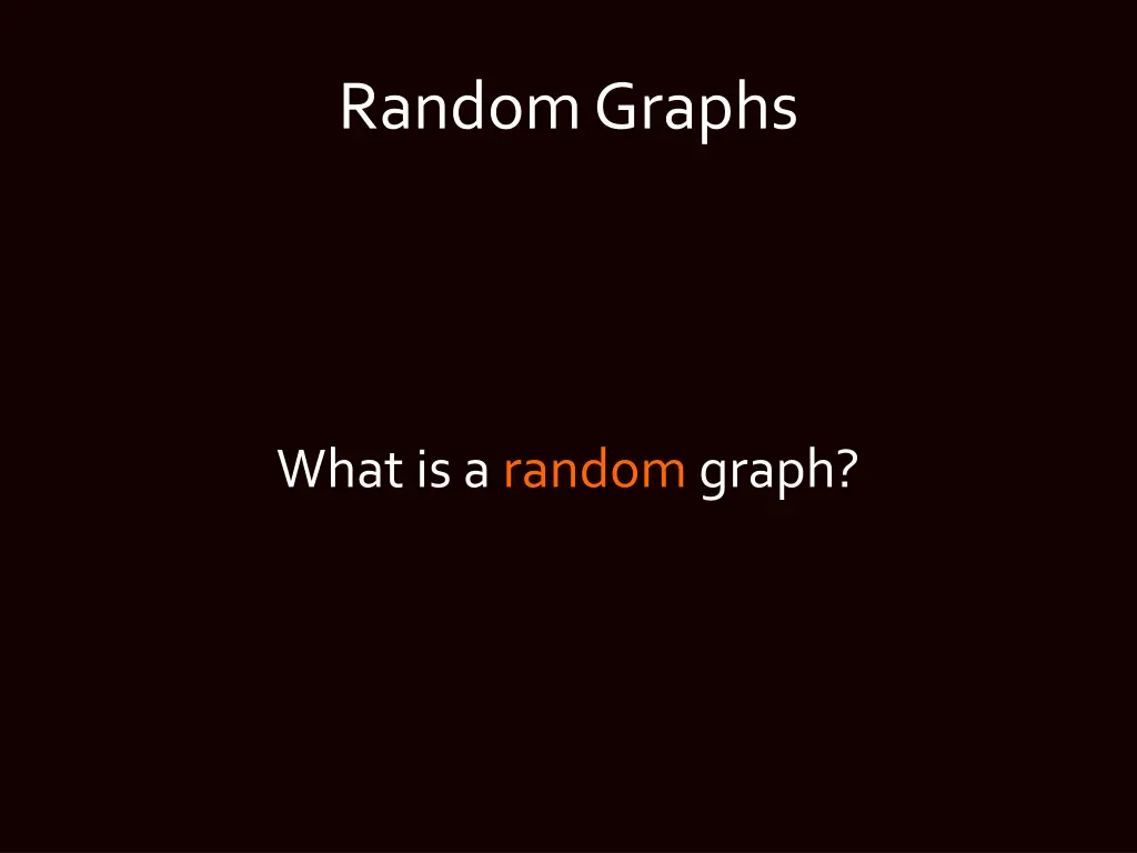random graphs