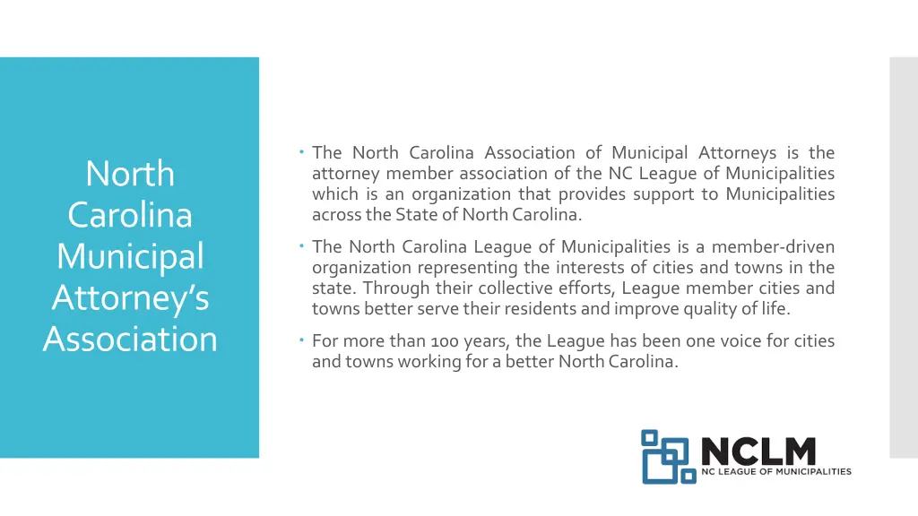 the north carolina association of municipal