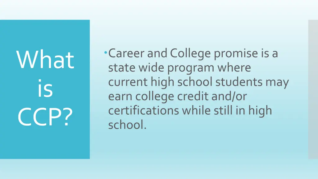 career and college promise is a state wide