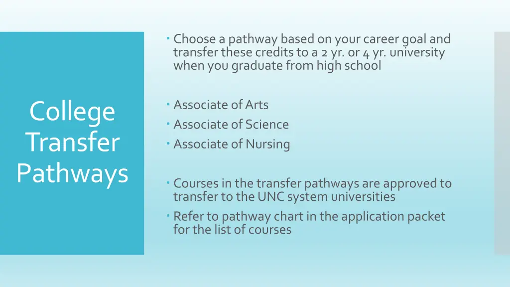 choose a pathway based on your career goal