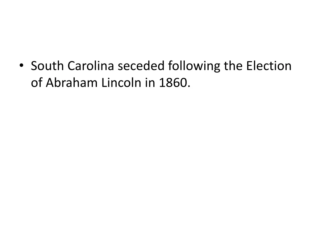 south carolina seceded following the election