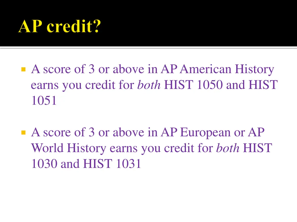 a score of 3 or above in ap american history