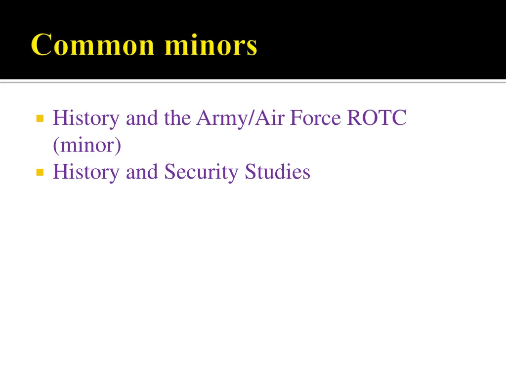 history and the army air force rotc minor history