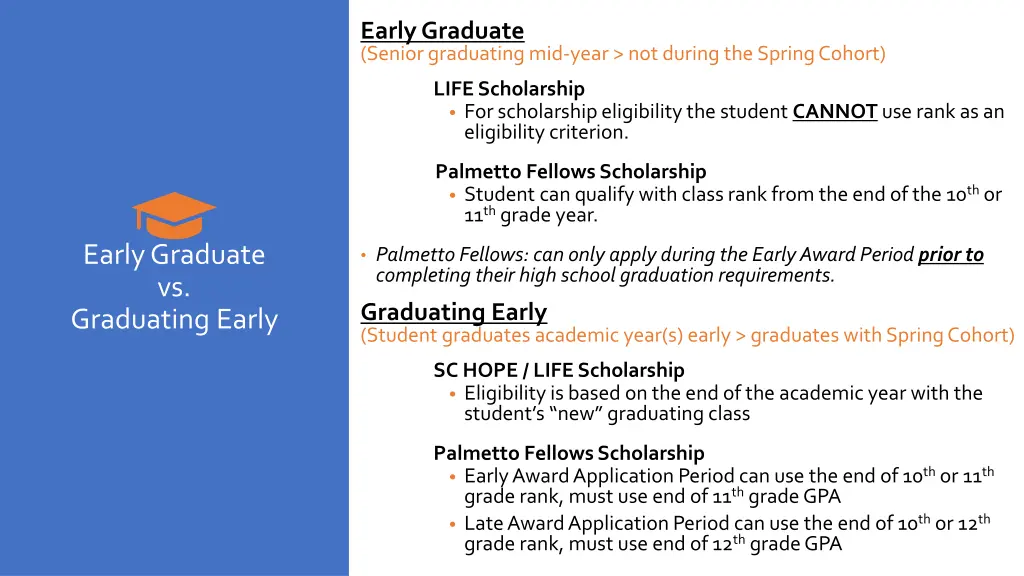 early graduate senior graduating mid year