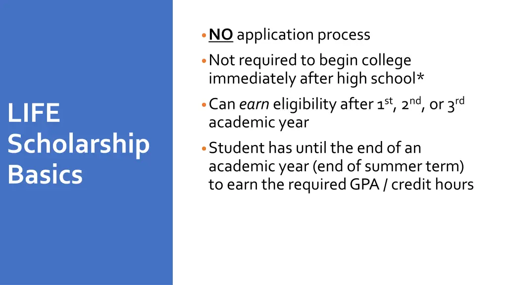 no application process