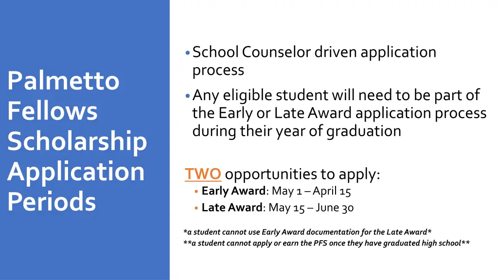school counselor driven application process