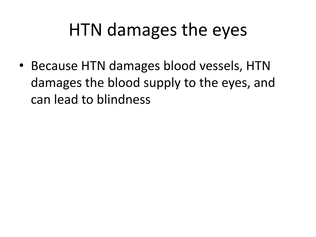 htn damages the eyes