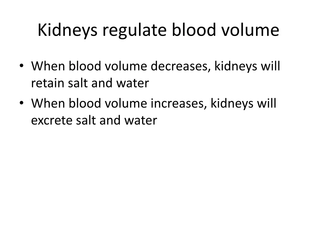 kidneys regulate blood volume