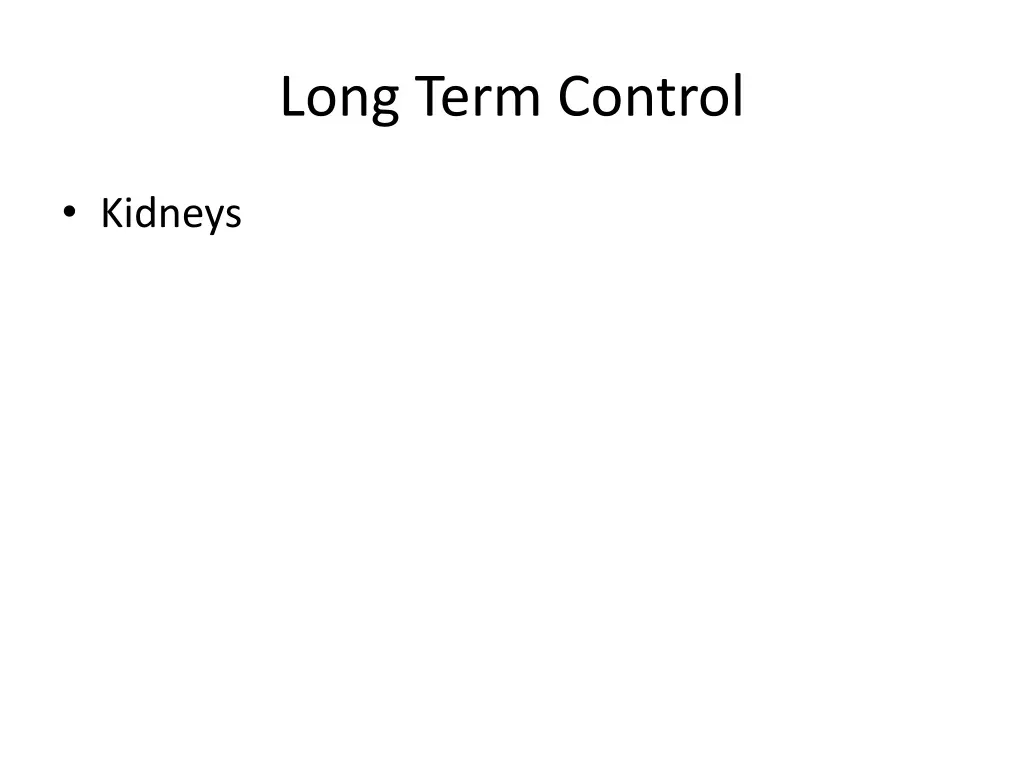 long term control