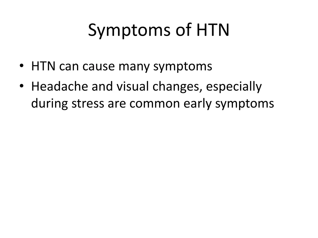 symptoms of htn 1