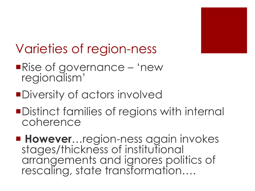 varieties of region ness rise of governance