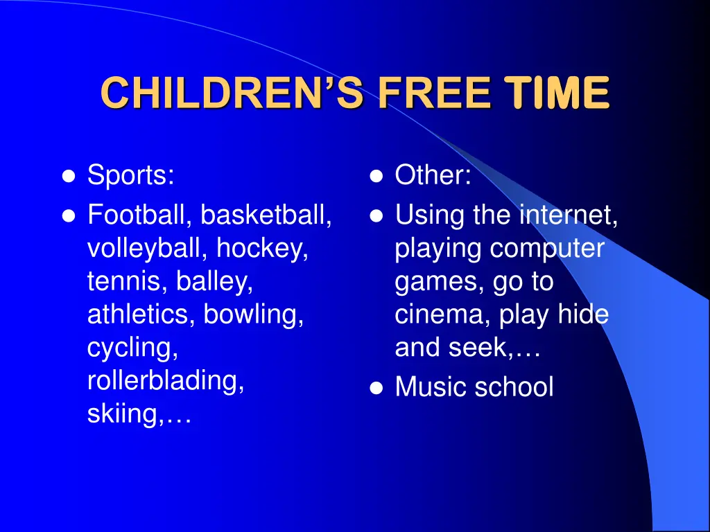 children s free time