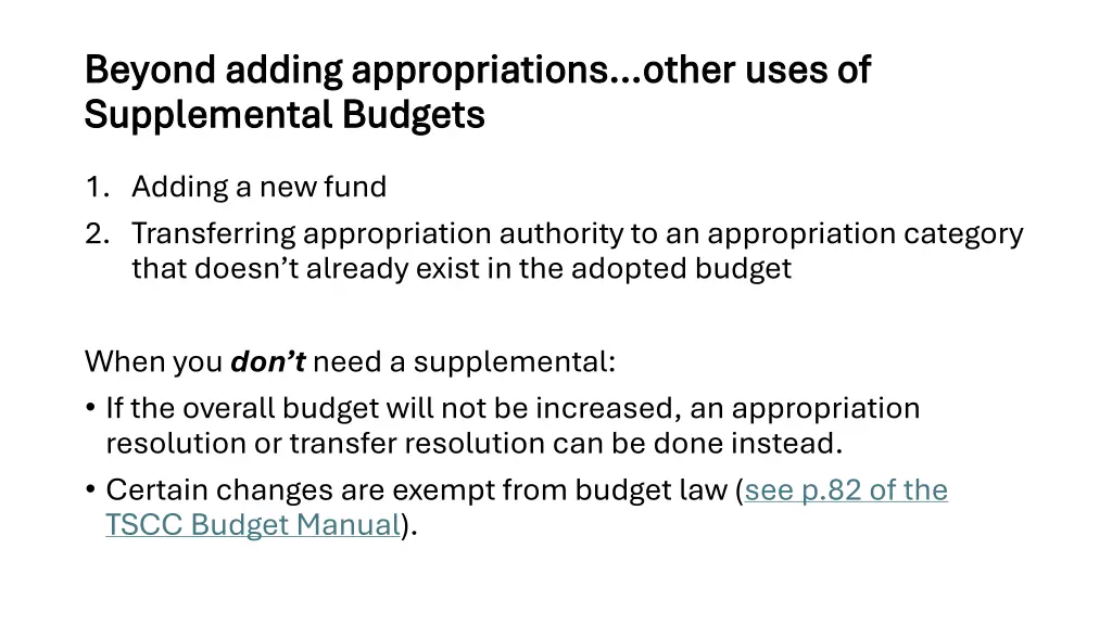 beyond adding appropriations other uses of beyond