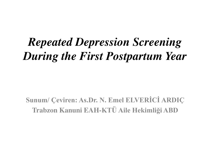 repeated depression screening during the first