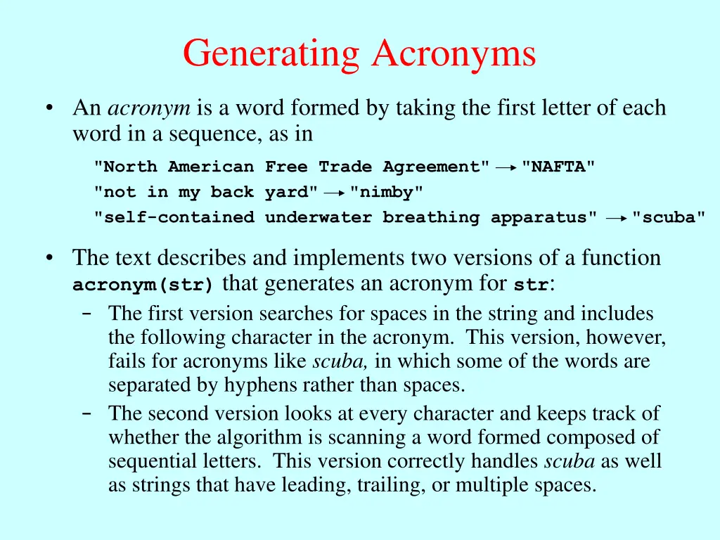 generating acronyms