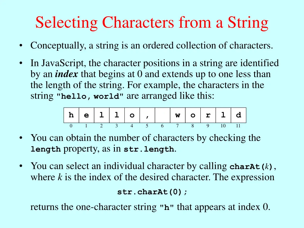 selecting characters from a string