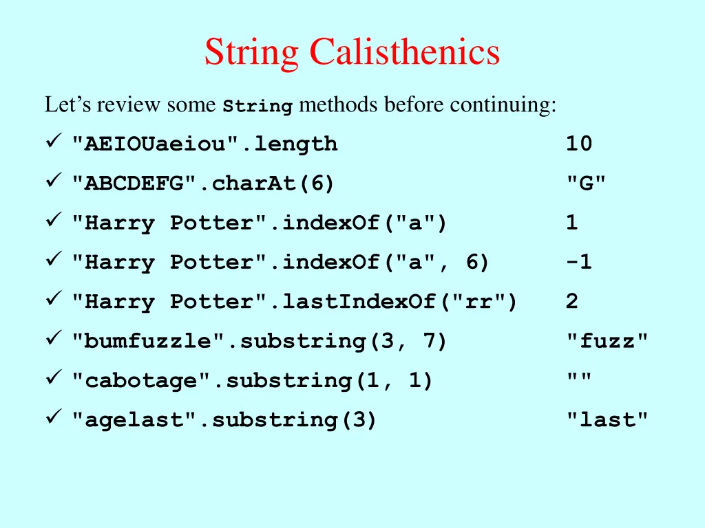 string calisthenics