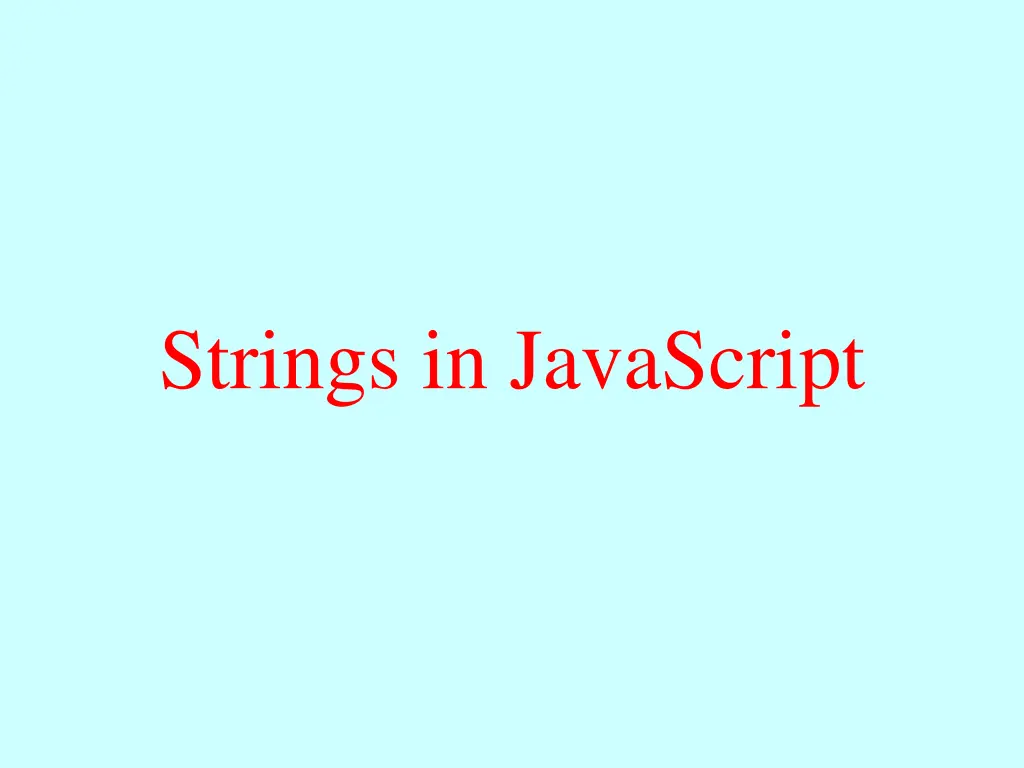 strings in javascript 1